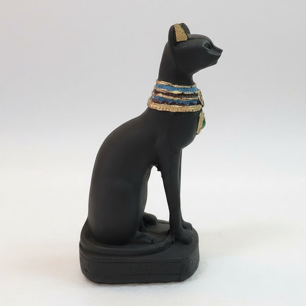Gato Egipcio Resina Nacional 17.5cm Negro