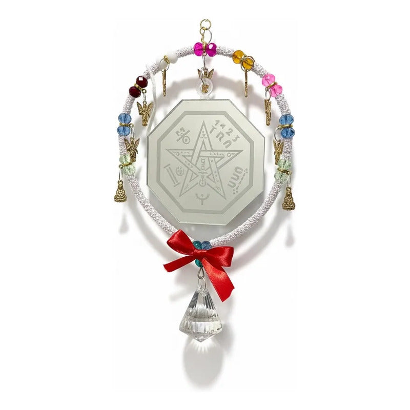 Adorno De Pared Con Espejo Tetragramaton, Angeles Y Esfera Pendulum Colgante Con Pendulo