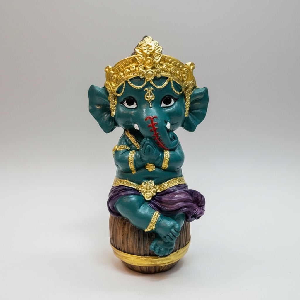 Ganesh Bebe En Barril  14.5cm Resina Nacional