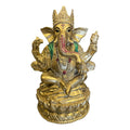 Ganesh Corona Flor De Listo Resina Nacional 16 Cm