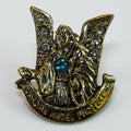 Angel Protector  Pin Baño De Oro Prendedor Cubierto De Laca Dorado