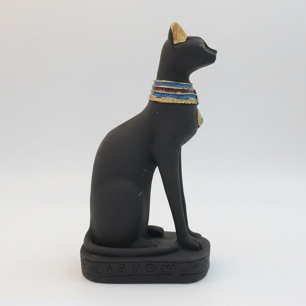 Gato Egipcio Resina Nacional 17.5cm Negro