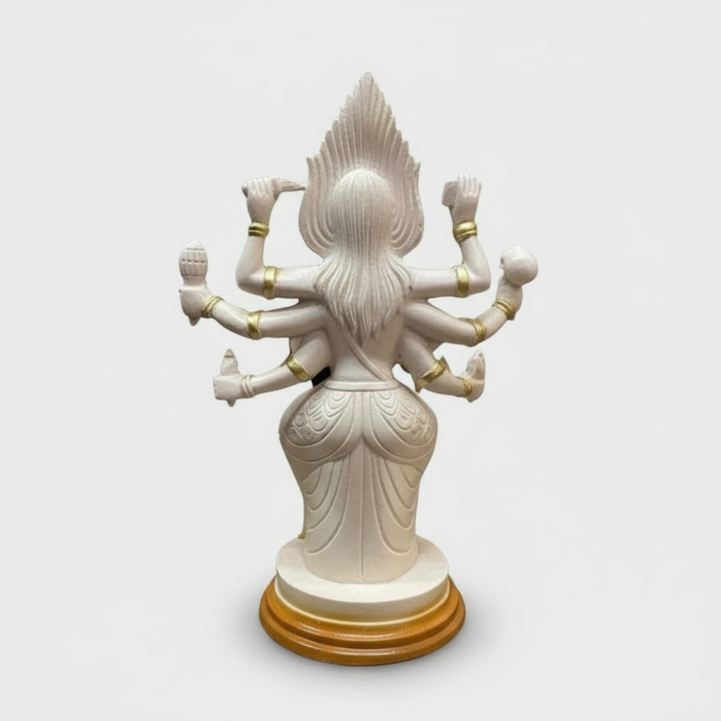 Diosa Kali Figura En Resina 30cm Alto Verde Oscuro