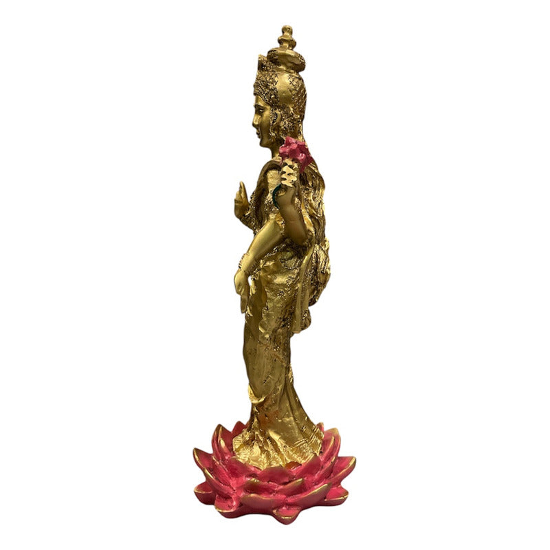 Lakshmi Diosa Fortuna Resina Artesanal Ritualizado.