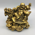 Buda Tortuga Dragón Figura De Resina Dorado