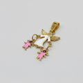 Dije Angel De La Guarda Colgante Baño En Oro Con Cristal 3cm