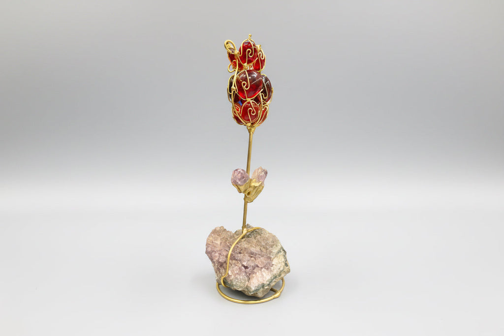 Flor Roja De Cuarzo Variado