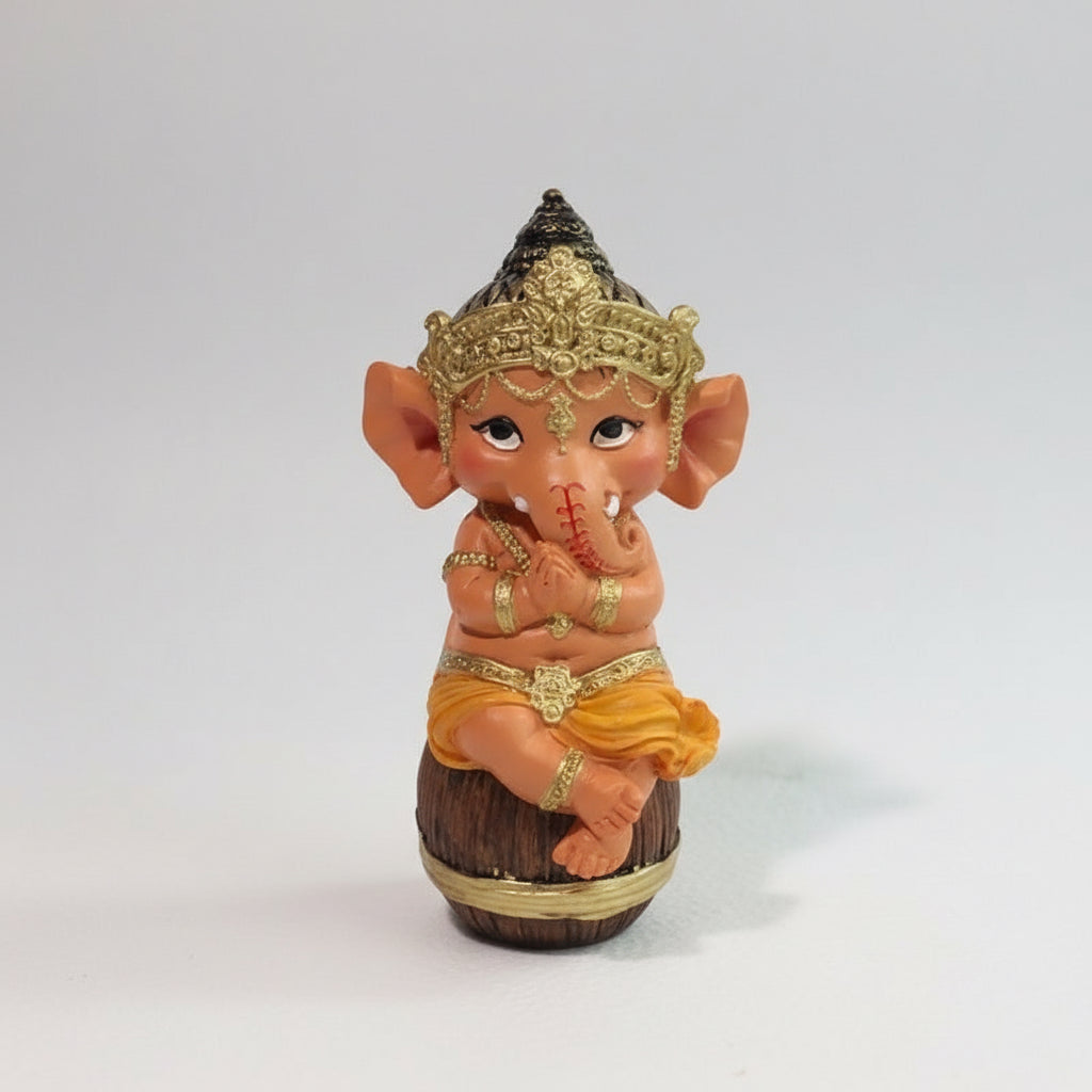 Ganesh Bebe En Barril  14.5cm Resina Nacional