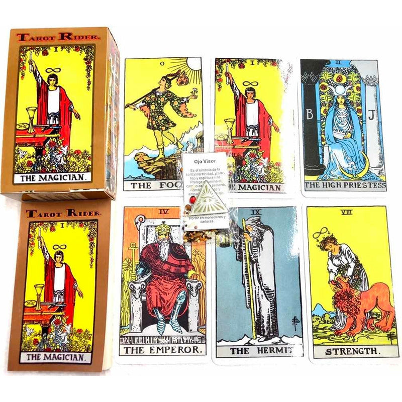 Tarot Rider + Instructivo + Amuleto + Morral  Import. 12.5cm