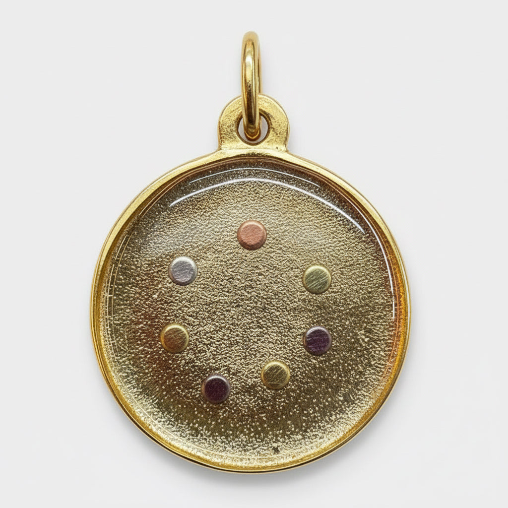 Nudo De Brujas Dije Encapsulado Con Los 7 Baño De Oro 3cm