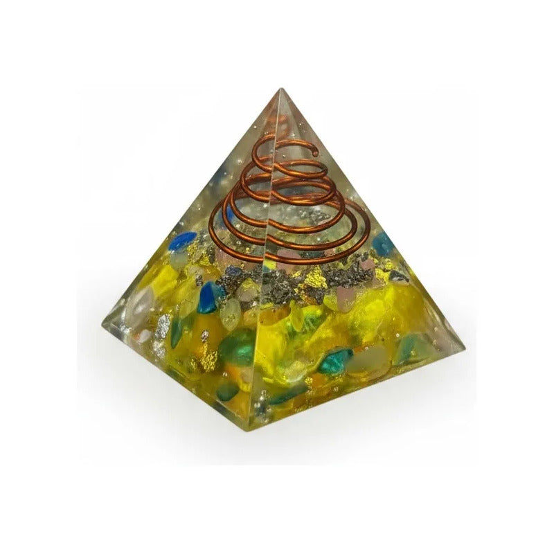 Piramide Orgonita 4 Cm De Altura Amarillo