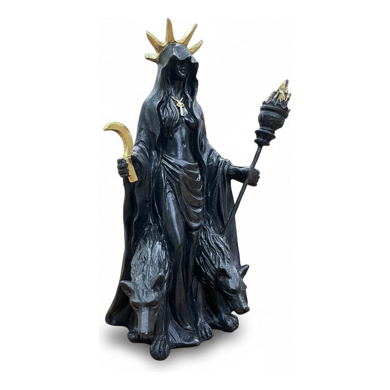 Hecate Estatua De Resina De 16cm De Altura Con Lobos