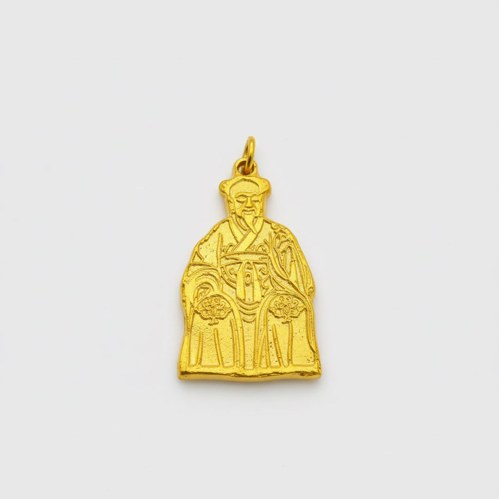 Gran Duque General Yan Xin Feng Shui Amuleto Baño Oro 3.5cm