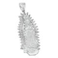 Dije De Virgen De Guadalupe De Plata 925 Con Zirconita 5.2cm