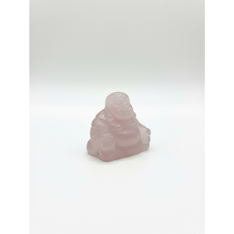 Escultura De Cuarzo Rosa Con Forma De Buda Rosa