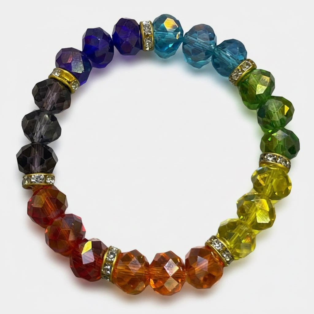 Pulcera 7 Chakras En Cristal Variado 10 Cm