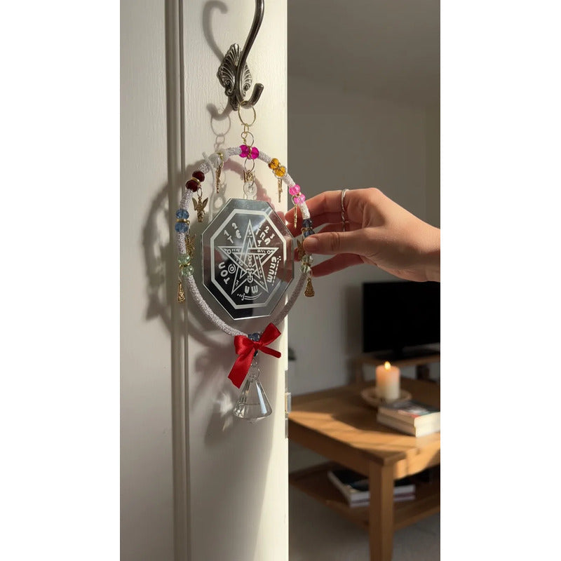 Adorno De Pared Con Espejo Tetragramaton, Angeles Y Esfera Pendulum Colgante Con Pendulo