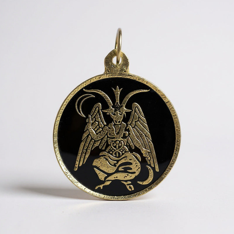 Medalla Encapsulada 30mm Amuleto De Protección Varios Modelo Baphomet