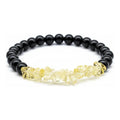 Pulsera De Citrino Natural Hereje Original. Amarillo/negro 17 Cm 18 Cm