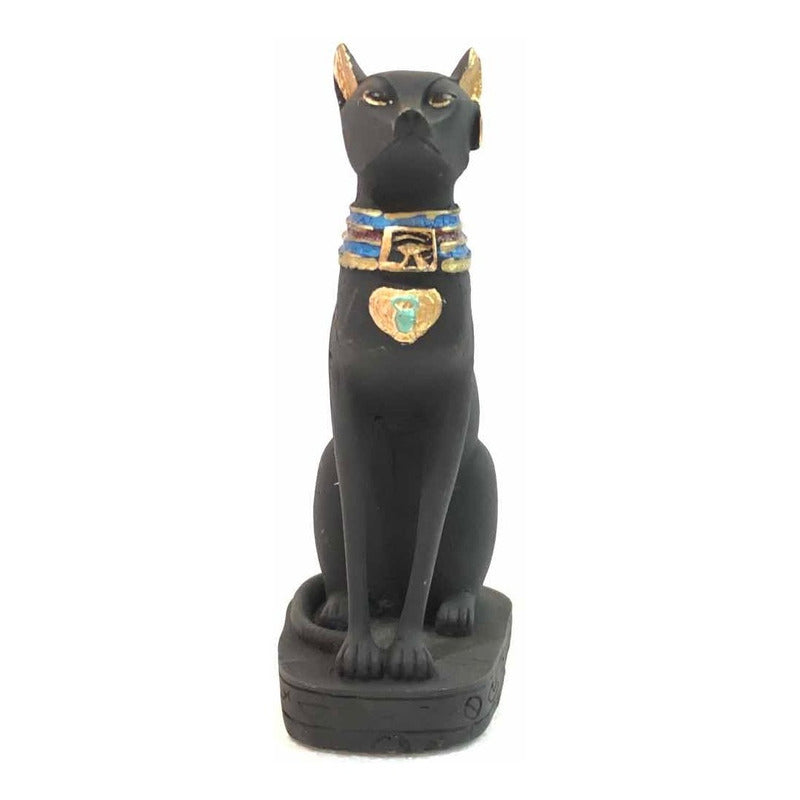 Gato Egipcio Resina Nacional 17.5cm Negro