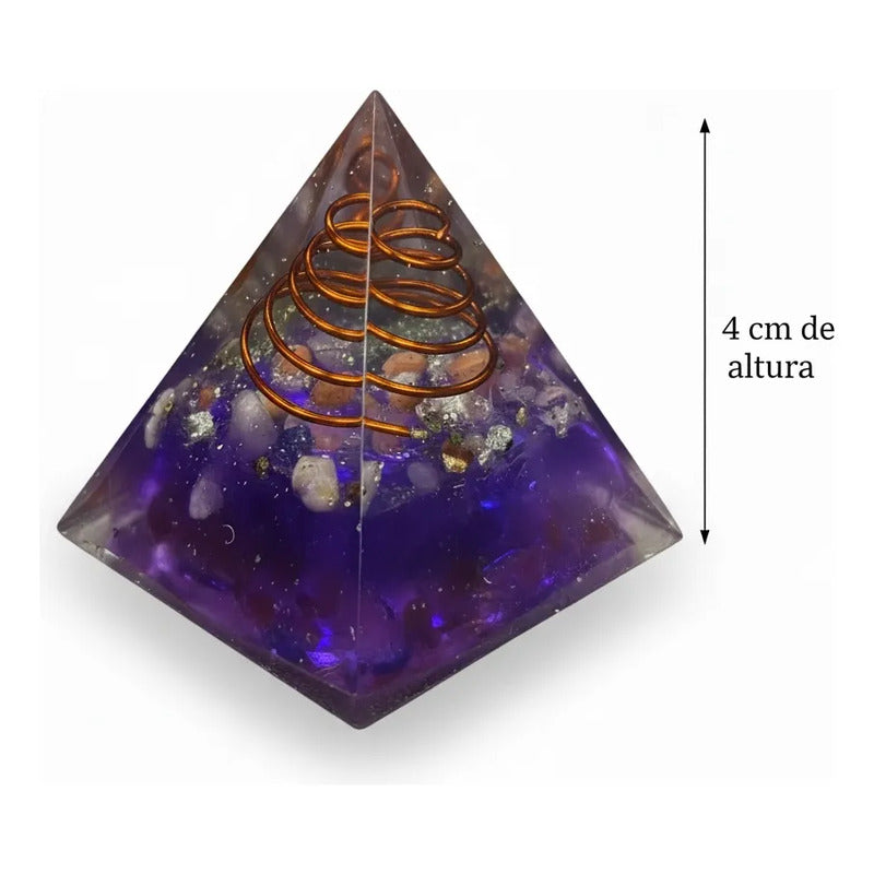 Piramide Orgonita 4 Cm De Altura Purpura