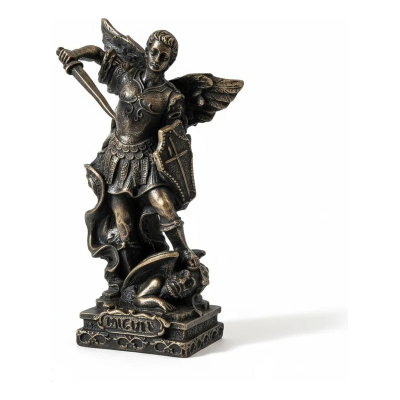 Arcángel Estatua De Resina De 12.5 Cm De Altura Oro Viejo Miguel