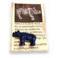 Rinoceronte Azul De Metal Mini Amuleto De Feng Shui