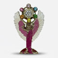 Metatron Con Cubo Prendedor Baño De Oro Cubierto Con Laca. Morado