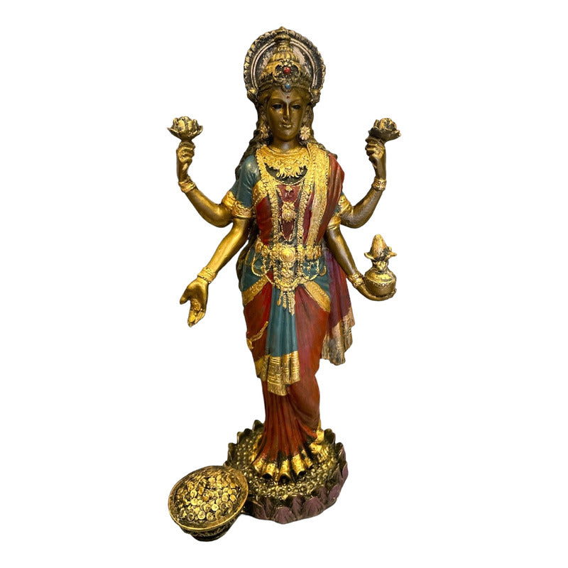 Lakshmi Diosa Fortuna Resina Artesanal Ritualizado.