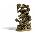 Figura Dragón Chino Feng Shui Para Abundancia 13cm Dorado