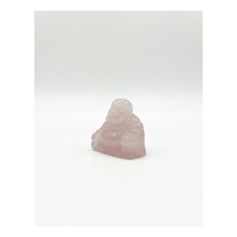 Escultura De Cuarzo Rosa Con Forma De Buda Rosa