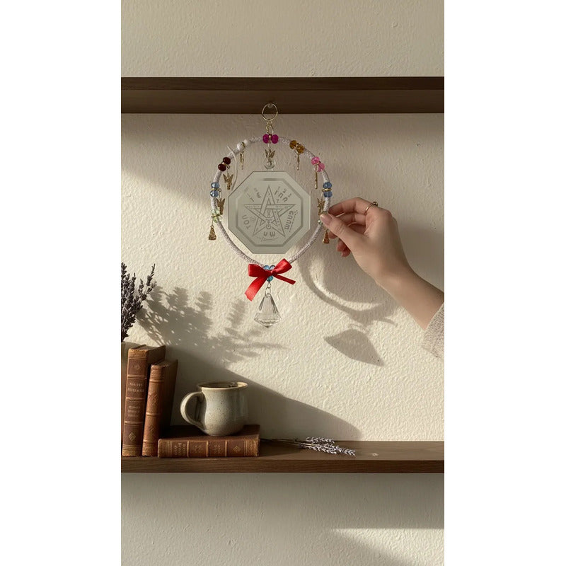 Adorno De Pared Con Espejo Tetragramaton, Angeles Y Esfera Pendulum Colgante Con Pendulo