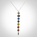 Dijes De Los 7 Chakras Con Cadena De Chapa De Oro Blanco
