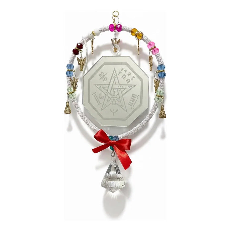 Adorno De Pared Con Espejo Tetragramaton, Angeles Y Esfera Pendulum Colgante Con Pendulo