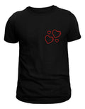 Playera Negra Hombre – Corazón Burbuja San Valentín | Minimalismo Urbano