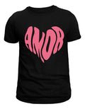 Playera Negra Mujer - Amor Corazón | Minimalismo Urbano