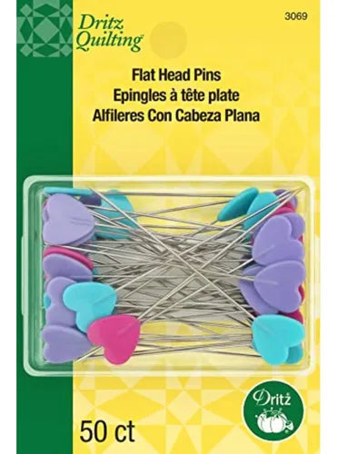 Alfileres Decorativos Dritz con Cabezal en Forma de Corazón - 5 cm (50 unidades)