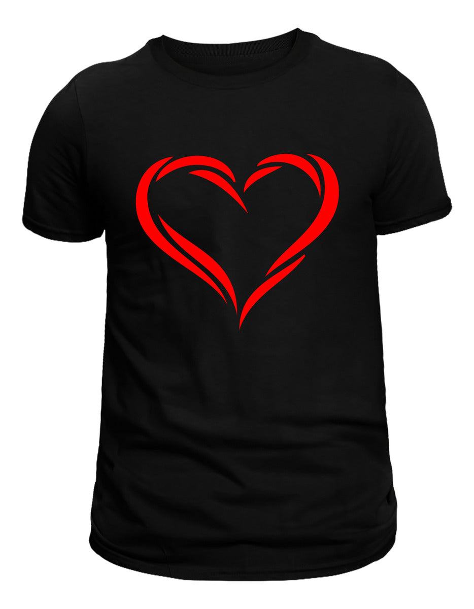 Playera Negra Hombre – Corazón Minimalista | Diseño Sutil y Elegante | Minimalismo Urbano