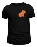 Playera Negra Mujer – Capibara con Lentes Cool | Minimalismo Urbano