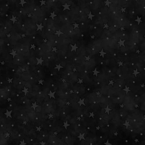 1/2 metro de Tela de Algodón Estrellas negras sobre negro Henry Glass *llega el 19 nov*