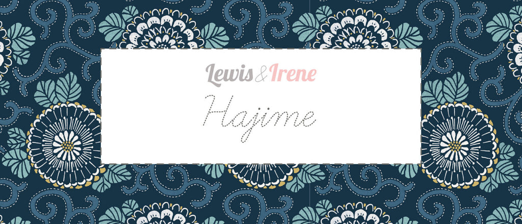 1/2 metro de Nubes beige, blanco y azul Hajime Lewis & Irene