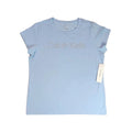 Playera Cuello Redondo Calvin Klein Azul Cielo Cristales Talla M