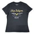 Playera Cuello Redondo True Religion Negra USA Cristales Talla M