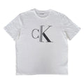 Playera Cuello Redondo Calvin Klein Hombre — Blanca Logo CK Grande Bicolor Talla XL