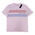 Playera Cuello Redondo Tommy Hilfiger Hombre — Rosa Palo Rayas Rojo y Azul Talla XL