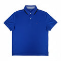 Playera Polo Tommy Hilfiger Hombre — Azul Royal Liso Cuello Negro Tallas S-M