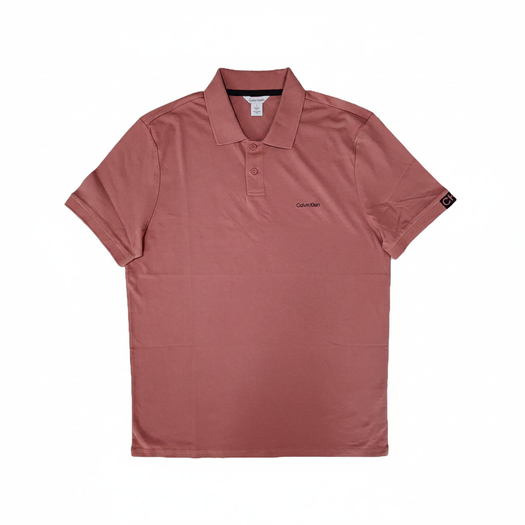 Playera Polo Calvin Klein Hombre — Rosa Oscuro Mauve Liso Logo CK Talla M