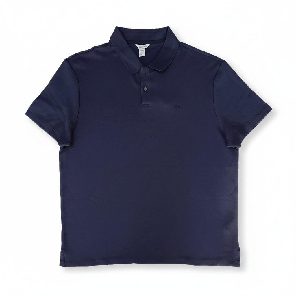 Playera Polo Calvin Klein Hombre — Azul Navy Liso Logo CK Tallas L-XL