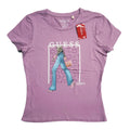 Playera Cuello Redondo Guess Los Angeles Mujer — Lila Ilustración Fashion Girl Monograma G Talla L