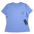 Playera Cuello Redondo True Religion Mujer — Azul Periwinkle Buddha Guitarrista Glitter Talla L
